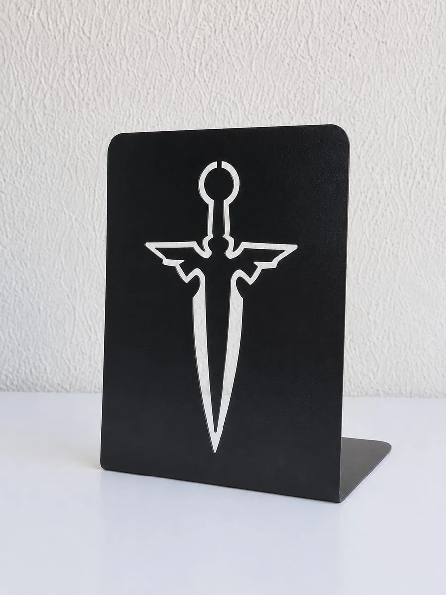 Par de Aparadores de Livros Espada Alada em Aço em aço — MadeBlack