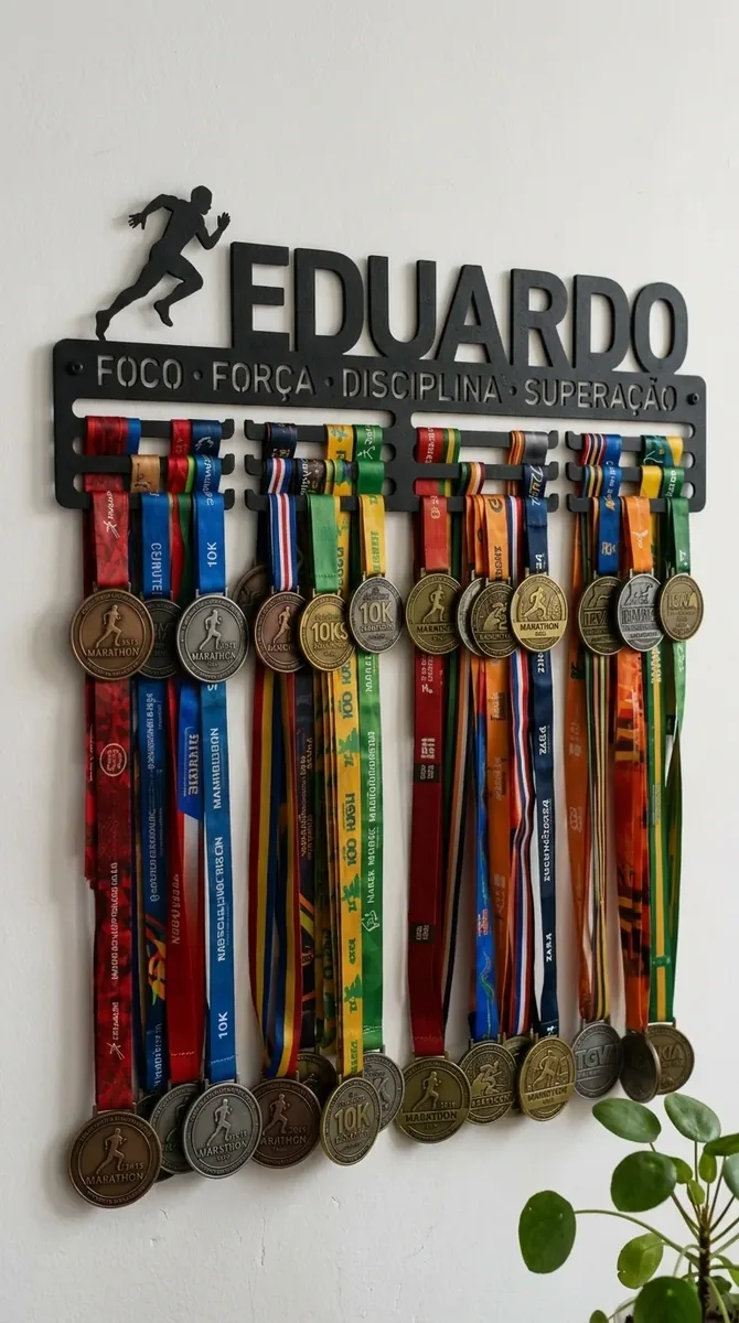 Porta-Medalhas de Parede para Corrida em aço — MadeBlack
