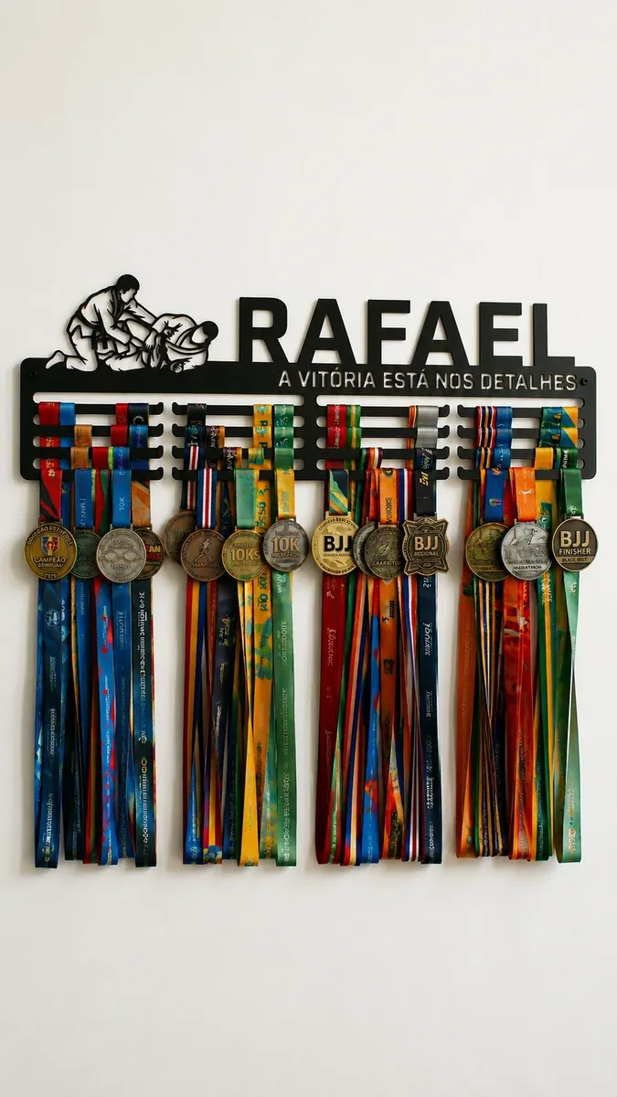 Porta-medalhas Jiu-Jitsu em aço — MadeBlack