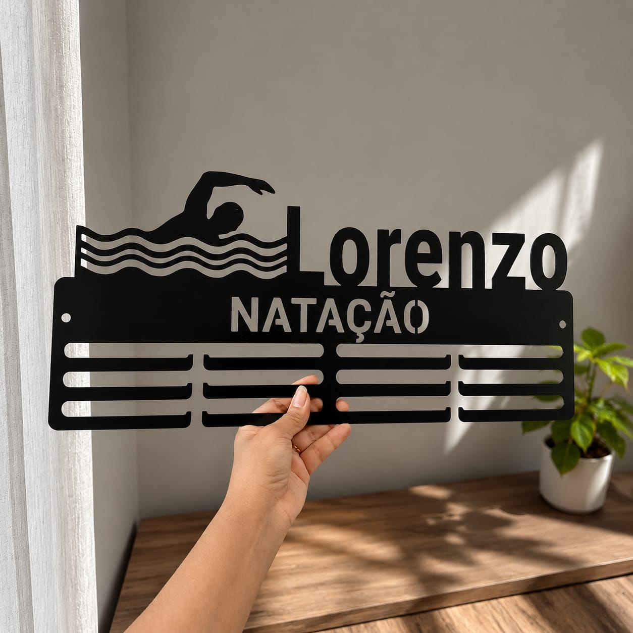 Porta-medalhas Natação em aço — MadeBlack